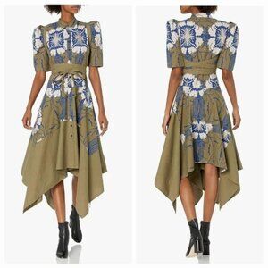 Making The Cut Winning Look Gary Graham Self-Tie Amanda Midi Dress Cotton Sz XS